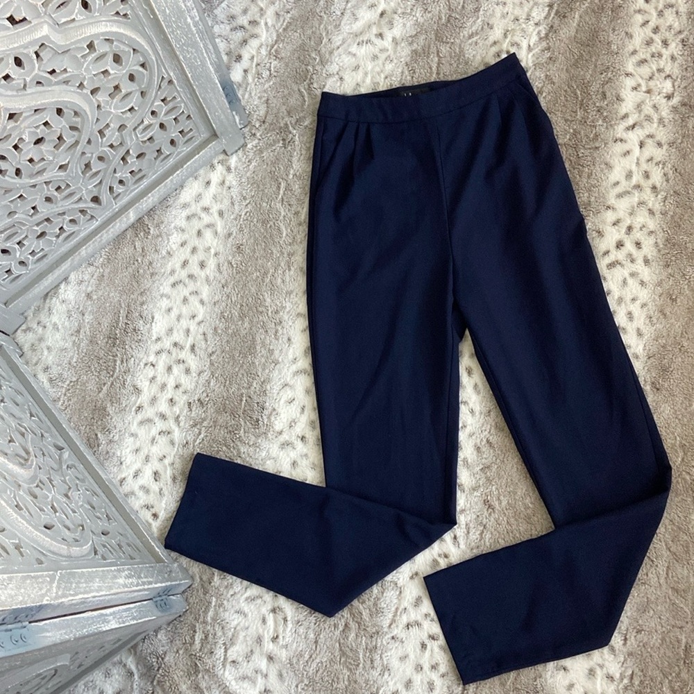 Lulu’s navy tailored pants XSmall preppy academia business casual dark feminine